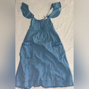 PILCRO Anthropologie Cottagecore Flutter Sleeve Midi Dress Size Large